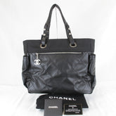 CHANEL A34210 Tote Bag, Canvas, Black, Women's — Like New