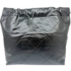 CHANEL Matelassé 22 Small Handbag, Calfskin, Black AS3260, Chain Tote, Women's — Like New