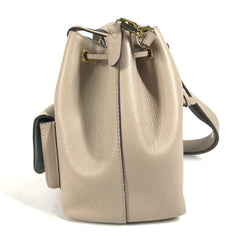 LOUIS VUITTON M57688 Lockme Bucket NV Handbag, 2-Way Drawstring Shoulder Bag, Leather, Women's, Sand Beige — Like New