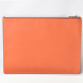 LOEWE Clutch Bag Second Unisex Pouch Lamb Leather Anagram Coral — Like New