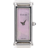 Gucci 1500L Stainless Steel Quartz Analog Watch with Pink Mother-of-Pearl Dial - Women's — Good