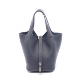 Hermes Picotin Lock PM Handbag, Leather, Taurillon Clemence Women's, Navy Blue — New - Store Return