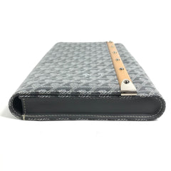 GOYARD Monte Carlo Bag, Flap Handbag, Pouch, Clutch Leather, Men's/Women's, Gray, Like New — Like New