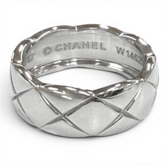CHANEL W14629 750 (WG) Coco Crush Ring, Silver, Size 47, Weight 5.43g, Women's Accessory — Like New