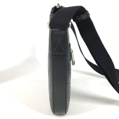 GUCCI 406410 GG Embossed Guccissima Logo Bag, Crossbody Pouch, Shoulder Leather, Black, Men's and Women's — Like New