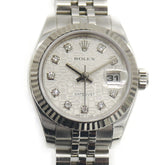 ROLEX Datejust 179174G (D-serial number), Automatic, 10-diamond setting, Computer dial, Ladies' watch — Good