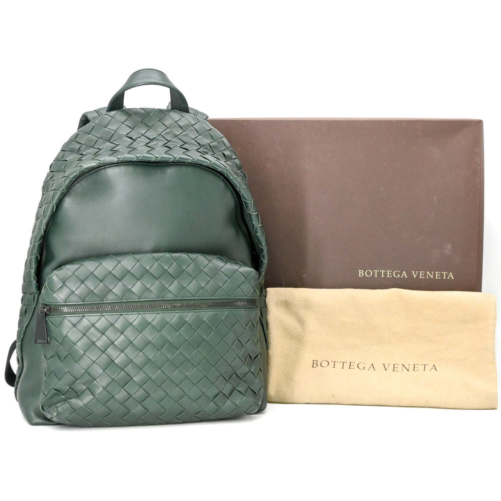BOTTEGA VENETA Bottega Veneta Intrecciato Backpack Rucksack Green — New - Store Return