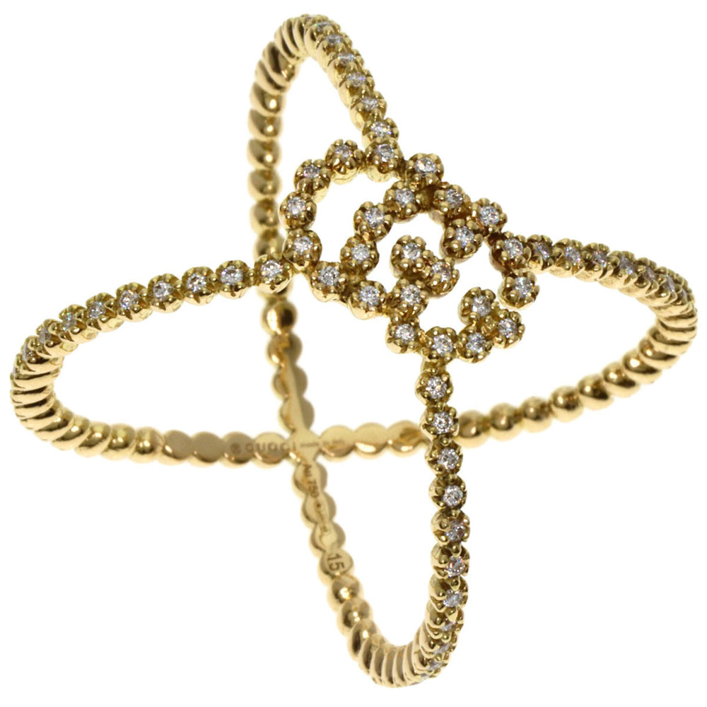 Gucci GG Running Diamond Ring #15 18K Yellow Gold Women's GUCCI — Like New