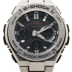 CASIO GSHOCK GSTEEL GSTW100 Series Watch (GSTW110D1AJF) in Black and Silver Resin with Stainless Steel Case for Men — Good