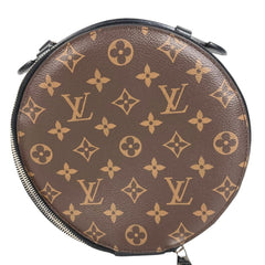 LOUIS VUITTON M46273 Monogram Audio Case Bag, Round Handbag, Canvas, Men's/Women's, Brown — Like New