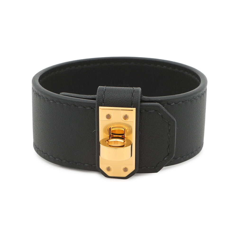 Hermes Hermès Kelly Twist Bracelet, PM, Black/Swift, B Stamp, Size T2, Black, Sold — Like New