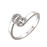 Gucci GG Running Diamond Ring #8 18K WG White Gold 750 — Like New