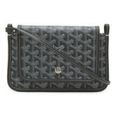 GOYARD Plume Handbag, Pouch Wallet, Long Shoulder Bag, Pochette, Clutch Herringbone Pattern, Gray — Like New