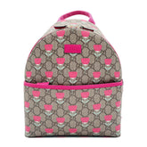 GUCCI Children's Tulip Backpack/Daypack, Flower Design, GG Supreme, 782708, Coated Canvas, Brown, Men's/Women's — Like New