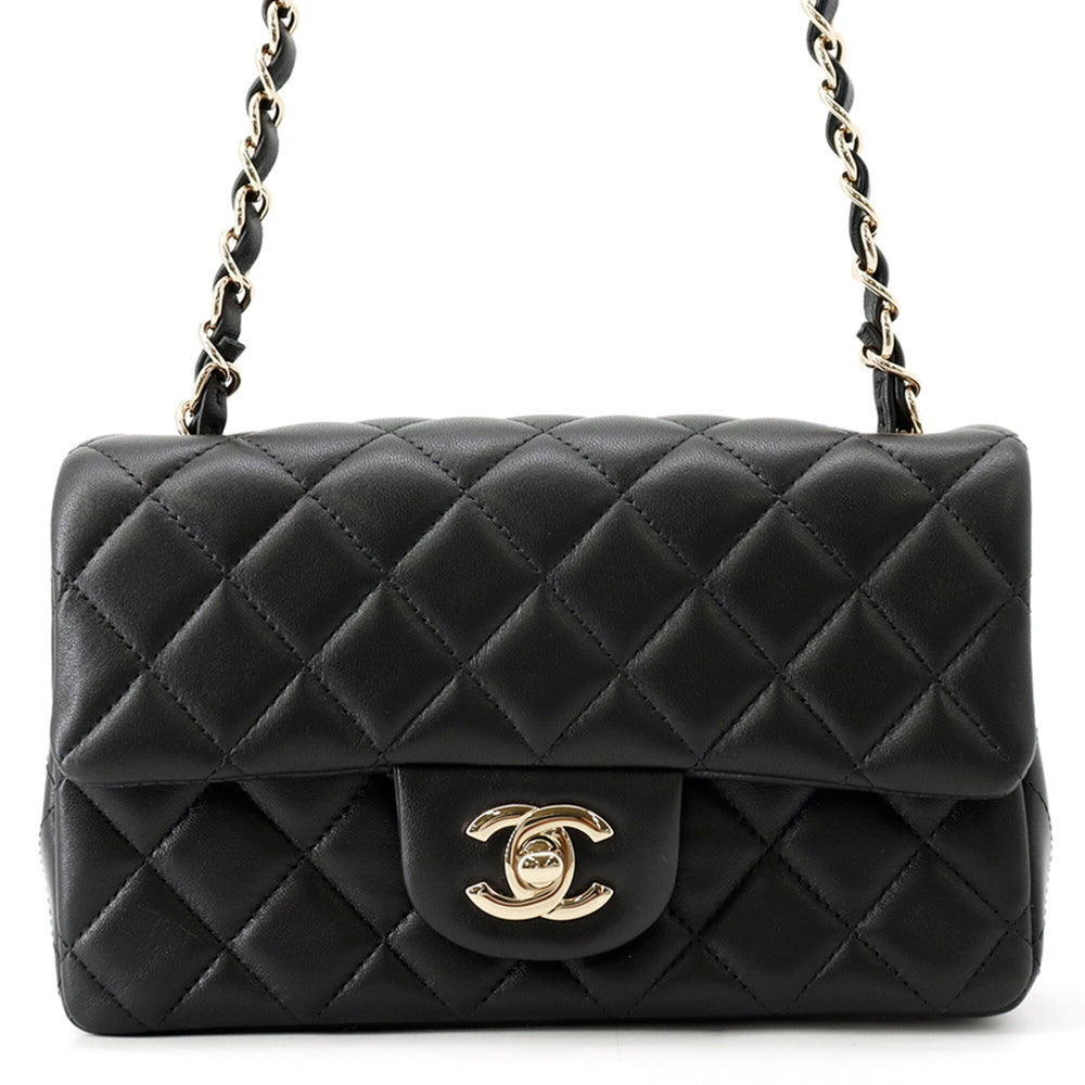 Chanel Chain Shoulder Bag Matelassé Coco Mark Lambskin A69900 CHANEL Black Handbag Women's — Like New