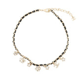 Chanel necklace, Coco Mark charm, rhinestone, faux pearl, I25 B ABG275, CHANEL choker, Chanel, NECKLACE — Like New