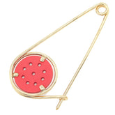 LOEWE Meccano Small Pin Brooch in Red Gold Leather and Metal for Women — Like New