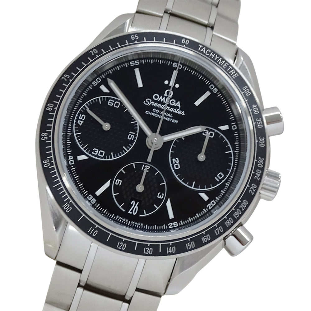 Omega Speedmaster Racing 326.30.40.50.01.001 Men's Watch, Brand Name, Co-Axial Chronograph, Automatic Movement, Stainless Steel (SS), Silver & Black — Very Good