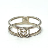GUCCI Interlocking G Ring, SV925, Women's Silver — Like New