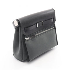 Hermes Herbag Zip Mini Shoulder Bag Handbag Canvas Leather Vache Hunter Toile Military Women's Green/Black — New - Store Return
