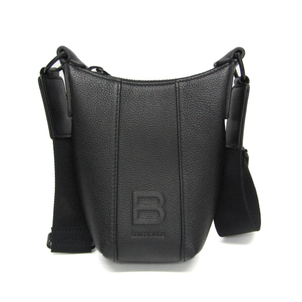 Balenciaga Hourglass Shoulder Bag 644722 Men,Women Leather Pouch,Shoulder Bag Black — Like New