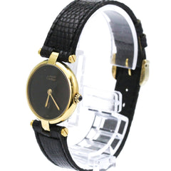 CARTIER Must Vendome Gold Plated Leather Quartz ladies Watch — Good