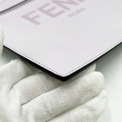 FENDI Zucca Clutch Bag 7AR985 Gray Purple Leather Men's Women's — Like New
