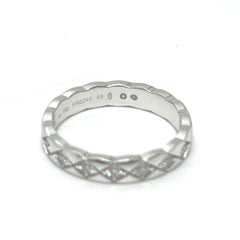 CHANEL J11871 Coco Crush Full Diamond Ring, 18K White Gold, Women's, Silver, Like New — Like New