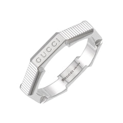 Gucci Link to Love Ring #13, 18K White Gold (750) — Like New