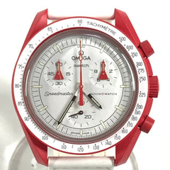 OMEGA Swatch SO33R100 Omega collaboration Moon MISSION TO MARS Mars watch for women, red — Like New