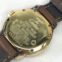 CARTIER 1801 Mastrond Vermeil Watch SV925 Leather Strap Women's Gold E-210908-30 — Good