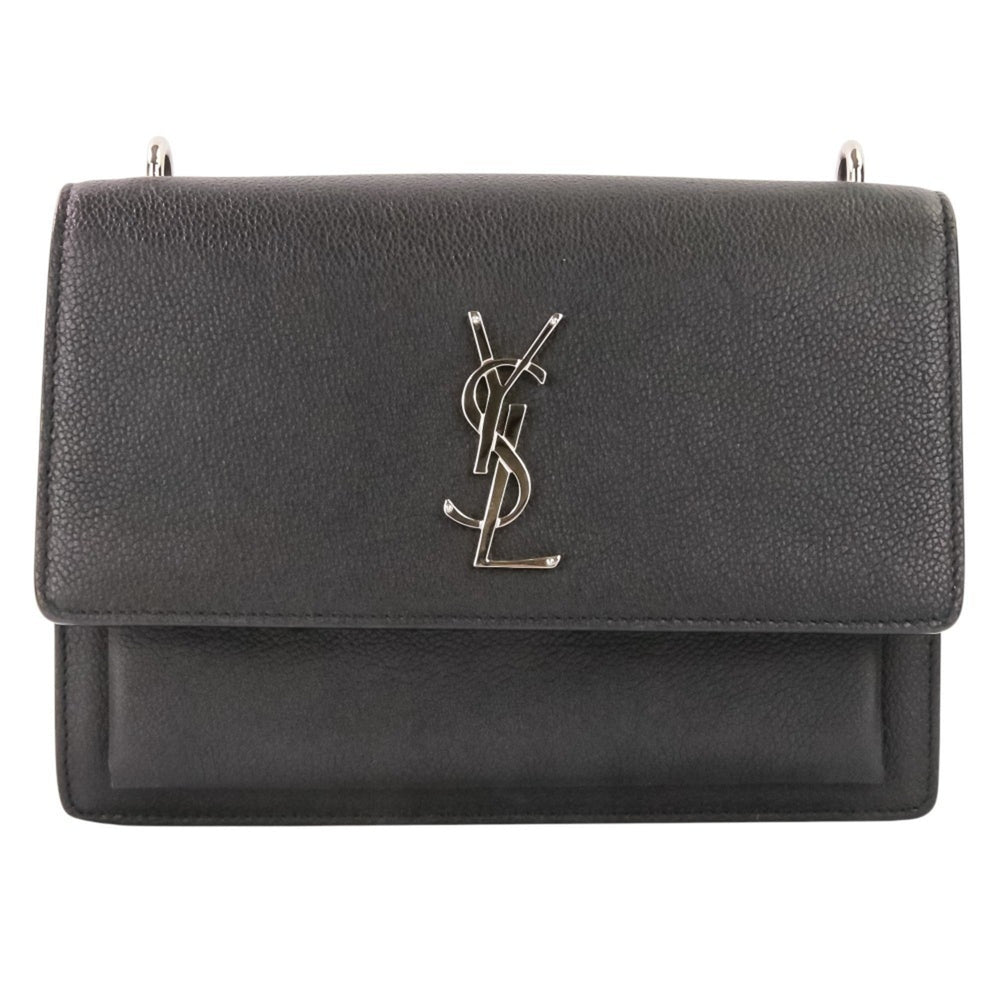 Yves Saint Laurent SAINT LAURENT PARIS Sunset Cassandra Flap Leather Shoulder Bag in Black for Women — Like New