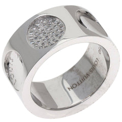 Louis Vuitton Grand Bague Empreinte Diamond Ring #53, 18K White Gold, Women's — Like New