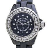 CHANEL J12 Bezel Diamond H2427 Black Ceramic x Stainless Steel Ladies 39763 Watch — Good