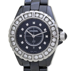 CHANEL J12 Bezel Diamond H2427 Black Ceramic x Stainless Steel Ladies 39763 Watch — Good