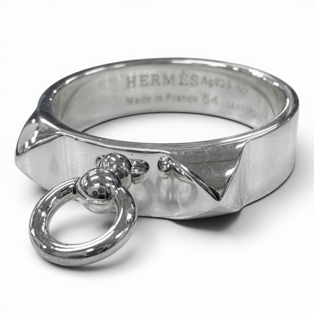 HERMES (Hermes) Collier de Chien AG925 Ring, 2019 model, Silver, Size 54, Made in France, Weight 4.8g, Men's/Women's Accessory — Like New