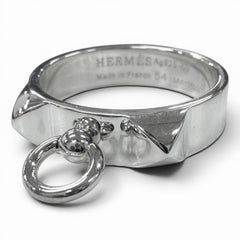 HERMES (Hermes) Collier de Chien AG925 Ring, 2019 model, Silver, Size 54, Made in France, Weight 4.8g, Men's/Women's Accessory — Like New