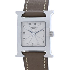 HERMES H-Watch HH1.210.260 WW18 Women's Watch Stainless Steel x Cowhide Leather 40556 — Very Good