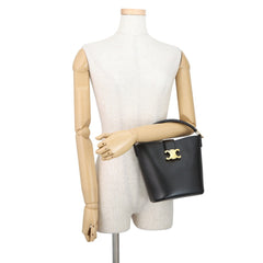 Celine Triomphe Small Bucket Louise Handbag 119173FX9.04LU CELINE 2-way Black Women's — Like New