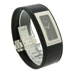 GUCCI Women's Quartz Watch 7800S, Black Dial, Stainless Steel, Leather Strap — Good