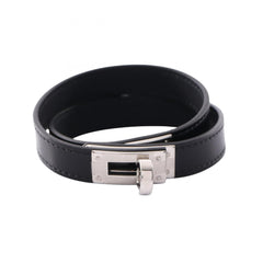 Hermes Kelly Bracelet Double Tour Accessory Calfskin (Cowhide) Stainless Steel Box Calf Women's Black/Silver — New - Store Return