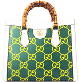Gucci Diana Small Handbag 660195 Leather Green|Yellow Women's Bamboo Tote GUCCI — Like New