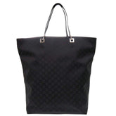 Gucci GG pattern 269123 Nylon Leather Black Tote Bag 1379GUCCI — Like New