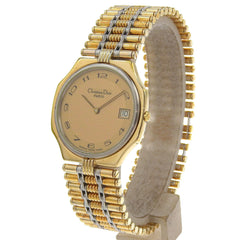 Christian Dior Date Watch 45.15.01 Gold-Plated Quartz Analog Display Gold Dial Men's — Good