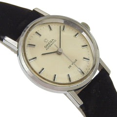 Omega De Ville 565.005 Women's Watch - Stainless Steel x Leather Strap, Silver, Automatic Movement, Analog, Silver Dial — Good