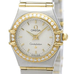 OMEGA Constellation Diamond 18K Gold Steel Watch 1267.30 Polished — Very Good