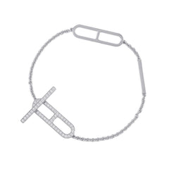Hermes Bracelet Everchaine d'Ancre Diamond 54P Total 0.37ct 18KWG White Gold Size ST HERMES Chaine — Like New