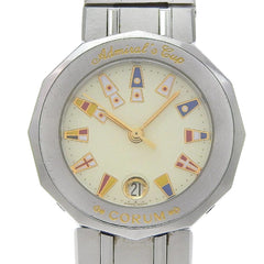 Corum Admirals Cup Watch 39.610.20 V050 Stainless Steel Silver Quartz Analog Ivory Dial Women's — Good