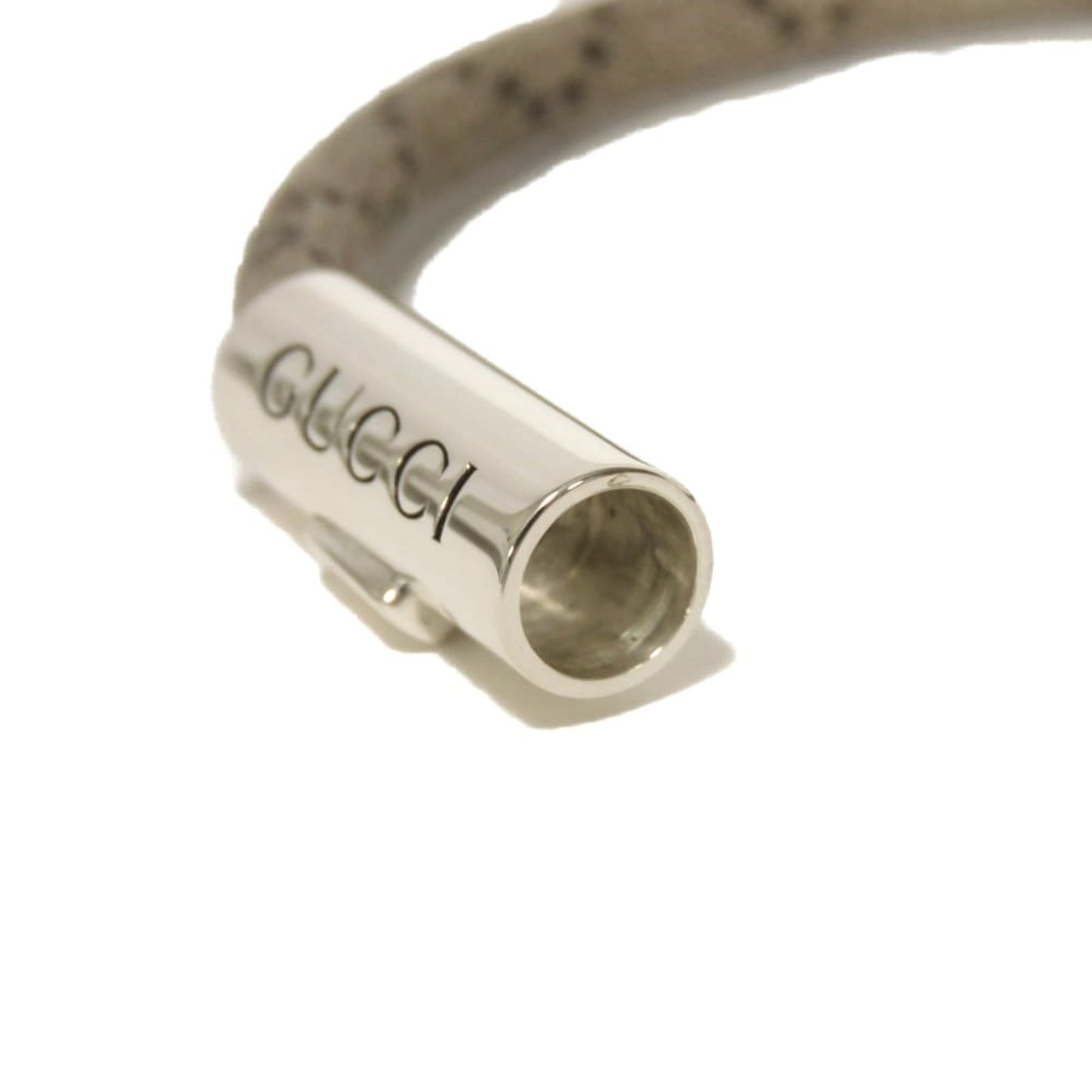 Gucci GG Supreme 17 Double G Ebony Bracelet with Ag925 Sterling Silver Beige 797156 JAAGE 8163 for Men and Women