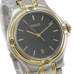 Gucci GUCCI Watch 9040M Stainless Steel Quartz Analog Black Dial Men's — Good